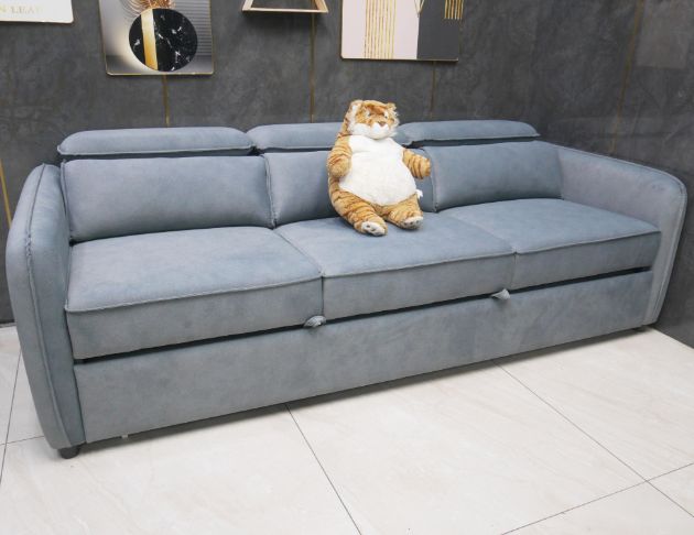 限量出清 沙發床 貓抓布 藍灰色 231公分 客廳沙發