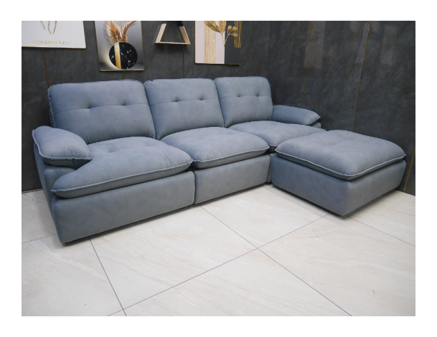 限量出清 沙發 貓抓布 L型 藍灰色 客廳 三人沙發