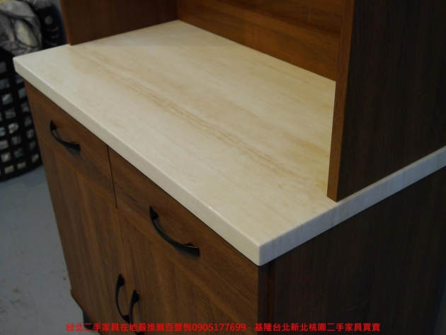 限量新品83公分木紋色人造石面餐櫃 廚房櫃 櫥櫃 置物收納櫃 儲物櫃 邊櫃電器櫃 3