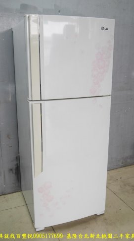 二手LG花樣白380公升雙門冰箱 中古冰箱 廚房電器 家用電器 租屋冰箱有保固 2