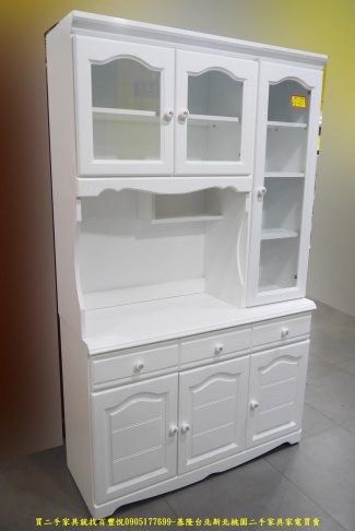 限量新品鄉村風白色121公分大餐櫃 置物櫃 收納櫃 擺放櫃 儲物櫃 2