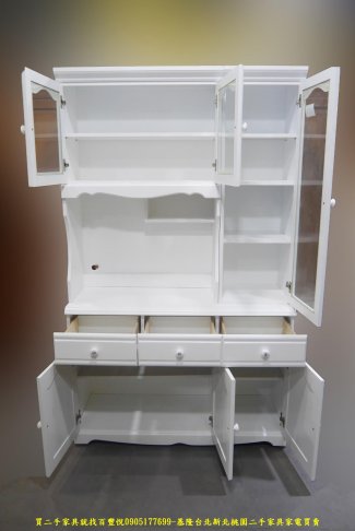 限量新品鄉村風白色121公分大餐櫃 置物櫃 收納櫃 擺放櫃 儲物櫃 3
