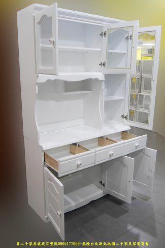 限量新品鄉村風白色121公分大餐櫃 置物櫃 收納櫃 擺放櫃 儲物櫃 5
