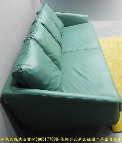 二手 精品 科技布 綠色 三人沙發 會客沙發 客廳沙發 接待沙發 等候沙發 休閒沙發 4