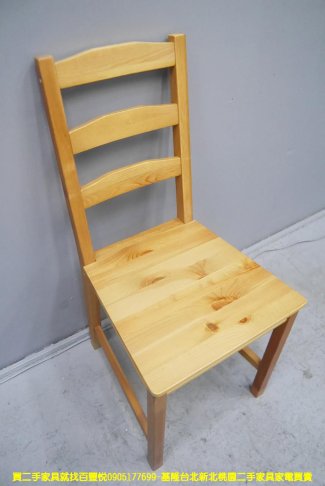 二手餐椅 原木色 42公分 吃飯椅 等候椅 接待椅 電腦椅 寫字椅 書桌椅 3