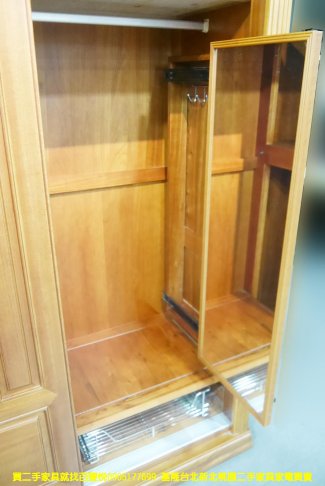 二手衣櫃 柚木色 7尺 全實木 衣櫥 實木櫃 房間櫃 收納櫃 邊櫃 置物櫃 儲物櫃 3