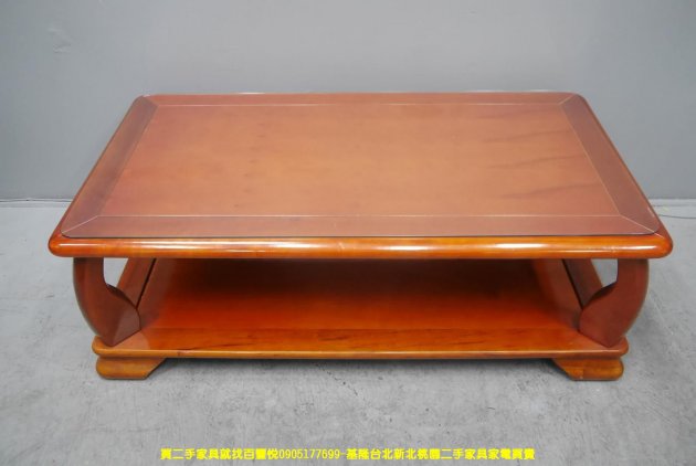 二手茶几 柚木色 132公分 實木桌 客廳桌 泡茶桌 置物桌 收納桌 矮桌 邊桌 1
