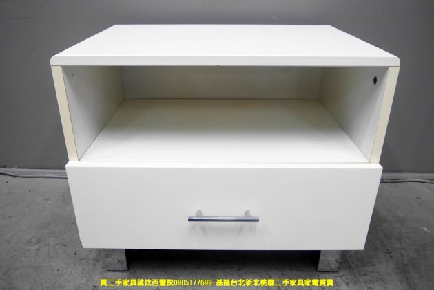 二手床邊櫃 鋼烤 白色 60公分 單抽 矮櫃 抽屜櫃 收納櫃 置物櫃 儲物櫃 房間櫃 1