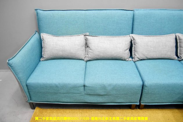 二手沙發 藍灰色 258公分 L型沙發 客廳沙發 會客沙發 4