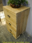 限量新品復古老柚木實木3抽置物櫃 收納櫃儲物櫃抽屜櫃