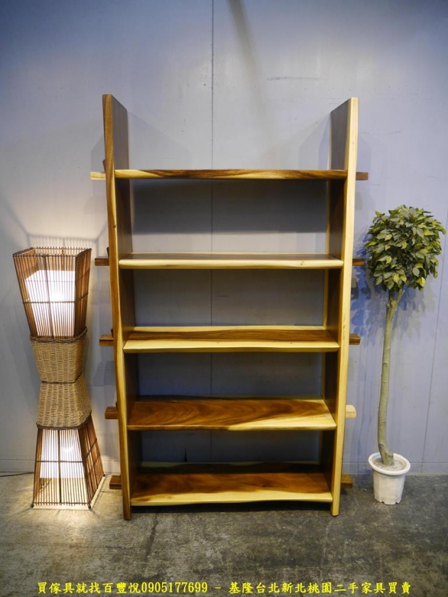 限量新品雨豆木全實木開放式書架 書櫃櫥櫃邊櫃收納擺飾櫃 1