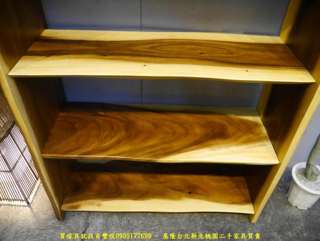 限量新品雨豆木全實木開放式書架 書櫃櫥櫃邊櫃收納擺飾櫃 4