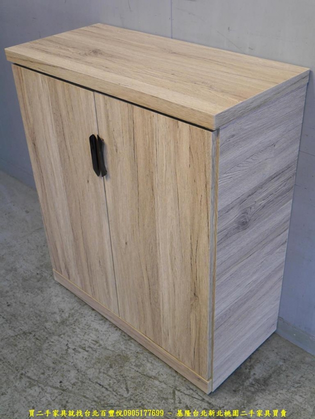 限量新品木紋色80公分雙門對開鞋櫃 收納櫃儲物櫃置物櫃玄關櫃 2