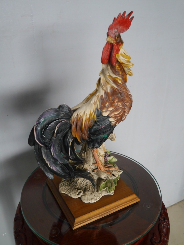二手彩繪木雕公雞擺飾品 吉祥如意藝術品 風水擺件 3