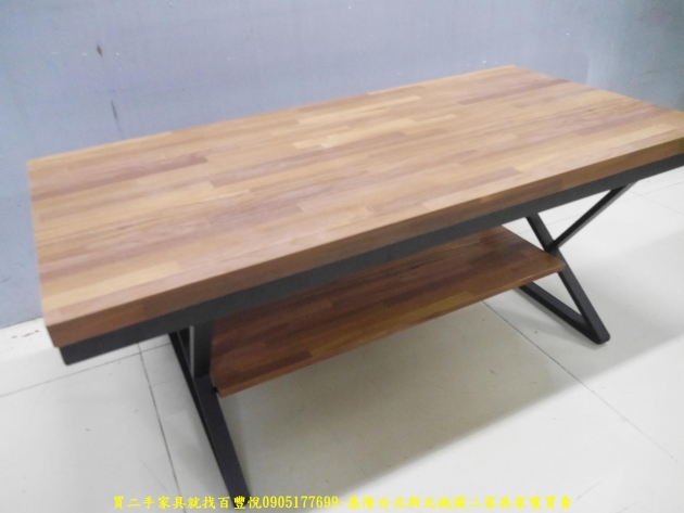 限量新品工業風集成木4尺茶几雙層客廳桌 沙發桌 矮桌 置物桌 休閒桌 2