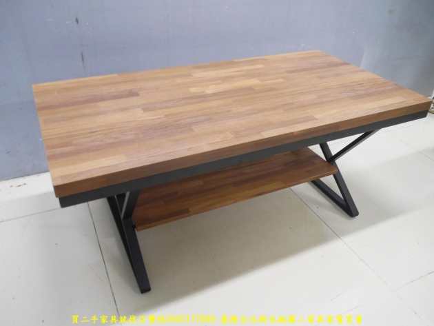 限量新品工業風集成木4尺茶几雙層客廳桌 沙發桌 矮桌 置物桌 休閒桌 3