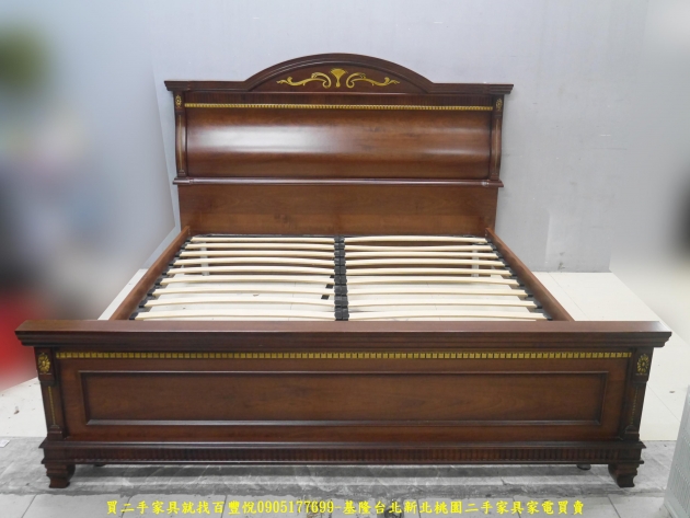 二手床架二手實木床架歐式古典6*7雙人加大床架 雙人床台 床底 床組 1