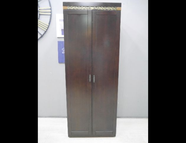 二手 衣櫥 胡桃色 76公分 對開衣櫃 置物櫃 儲物櫃