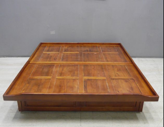 二手 雙人掀床 樟木色全實木 5尺 正掀床 雙人床架