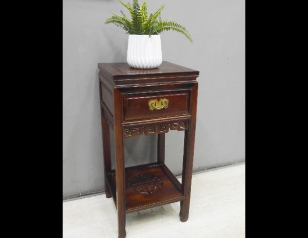 二手 雞翅木實木 38公分 單抽 花架 花台 仿古家具