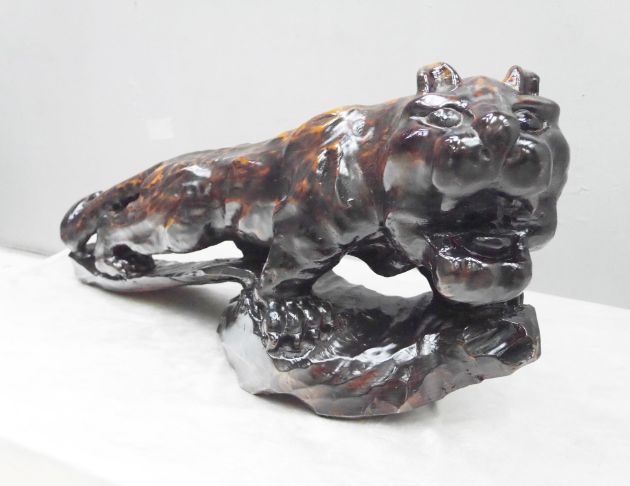 實木雕刻品 虎嘯山河 威震八方 風水擺件 藝品 擺飾品