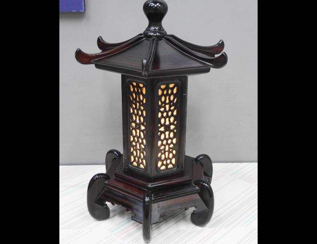 二手 黑檀木實木六角燈 台燈 客廳燈 擺飾燈 仿古家具