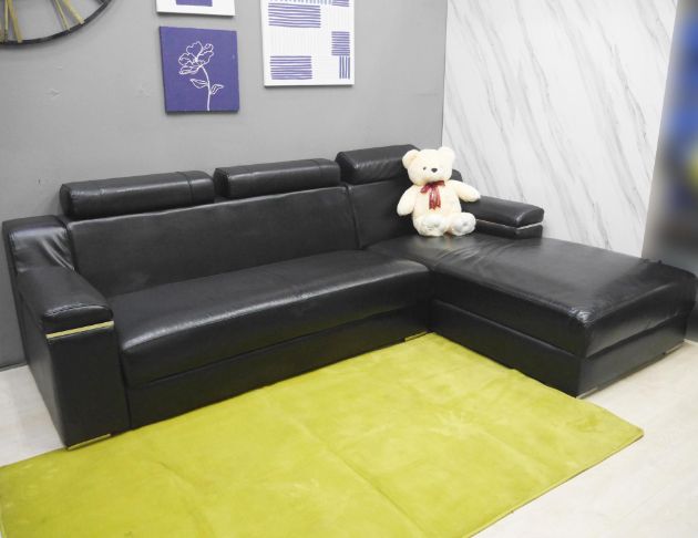 二手 皮沙發 黑色 264公分 L型沙發 客廳沙發