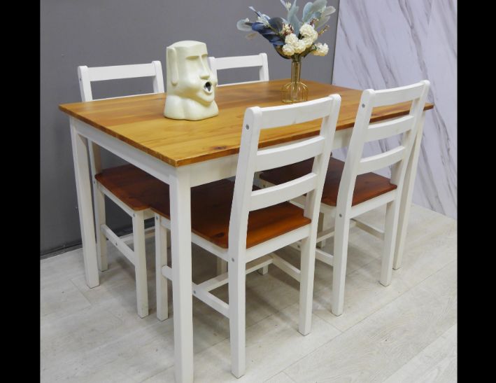 二手 餐桌椅 北歐風 一桌四椅 吃飯桌 接待桌 等候桌