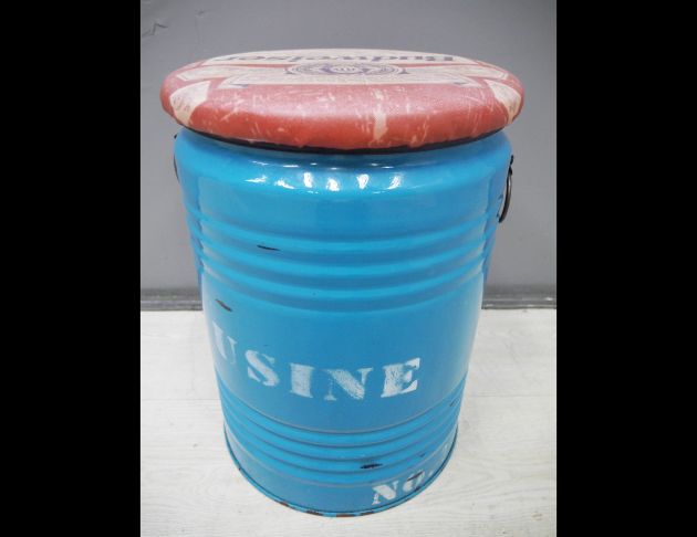 二手 美式工業風 油桶椅 收納椅 矮凳 等候椅 圓椅