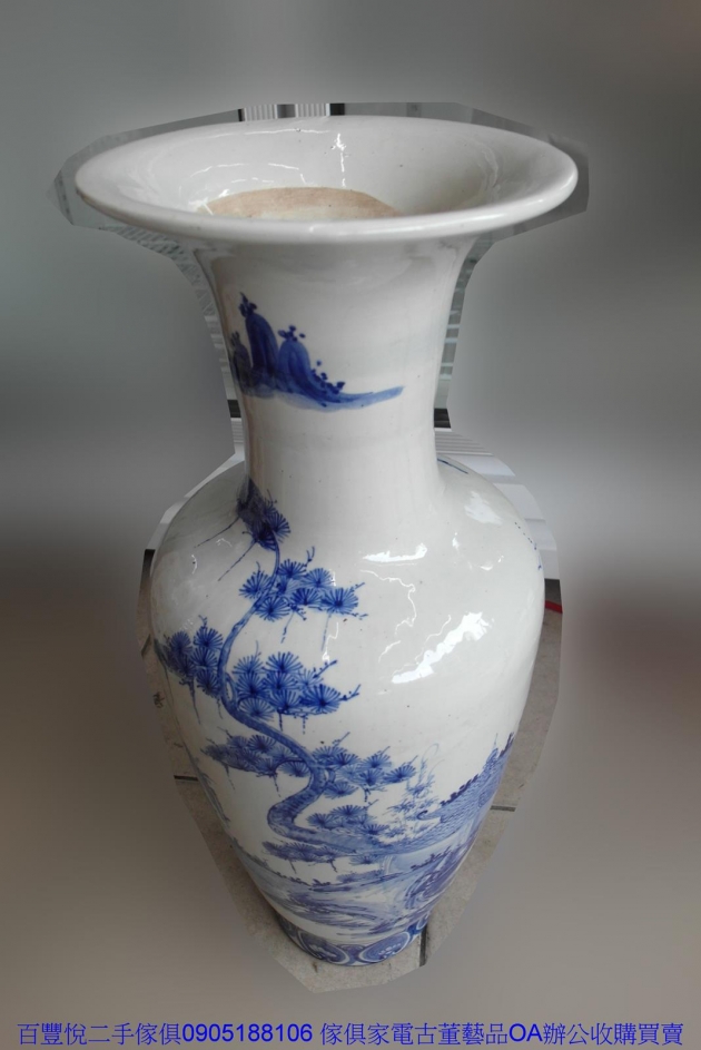 二手青花瓷 山水圖畫瓷器 擺飾藝品 收藏花瓶 展示品 3