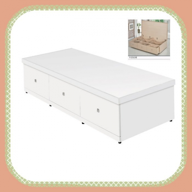 新品出清白色3.5尺多功能收納床底 單人加大床台床組 1