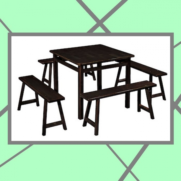 新品出清胡桃色3尺實木桌椅組 吃飯桌椅 泡茶洽談桌椅 1