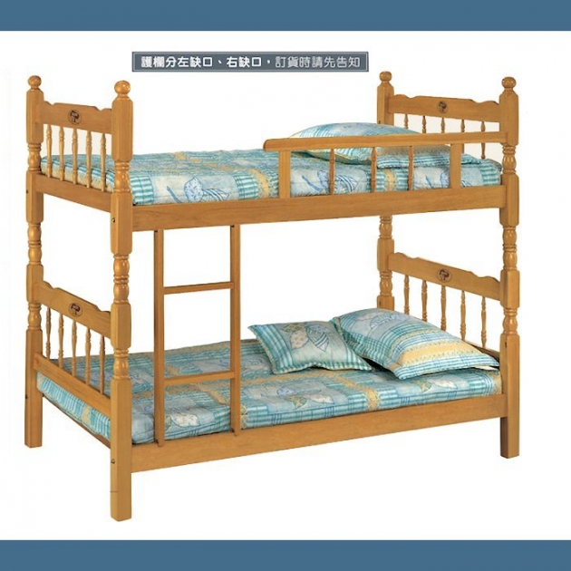 新品出清原木色實木3尺上下舖 雙層床 單人床組床架 1