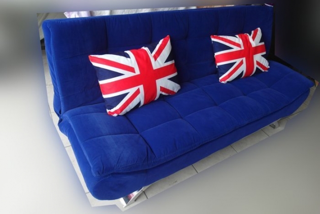 限量新品英國旗藍色布沙發床折疊床午睡椅懶人椅休閒沙發 2