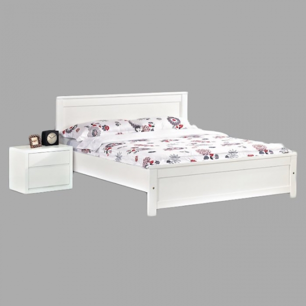 新品出清純白色5尺實木組合式床架 單人床架床組床台 1