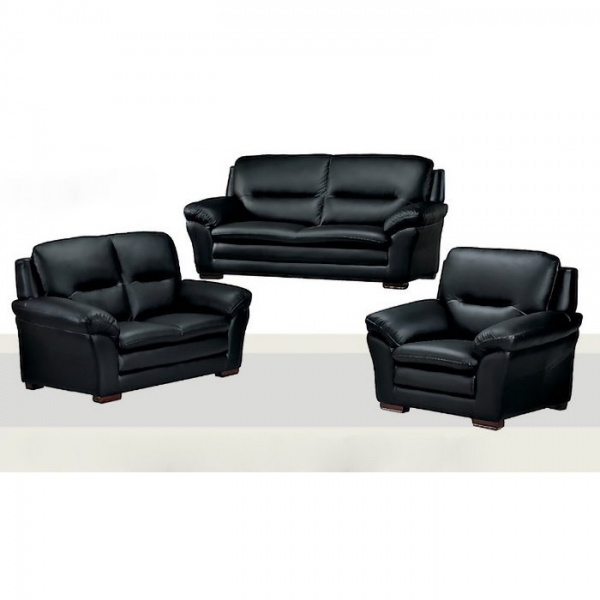 台灣製造半牛皮黑色1+2+3沙發組 客廳沙發 會客沙發 接待沙發 辦公室沙發 等候沙發