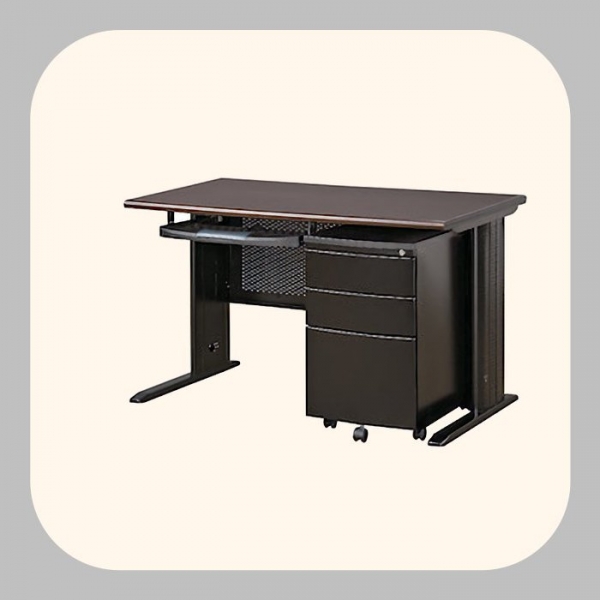 新品出清胡桃色4尺OA辦公桌組 職員桌 寫字桌 置物桌