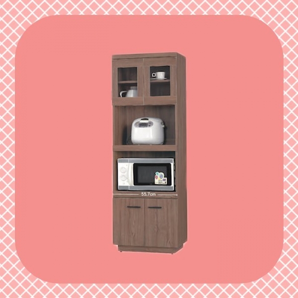 新品出清2*6尺柚木色高餐櫃 置物收納儲物櫃 電器櫃