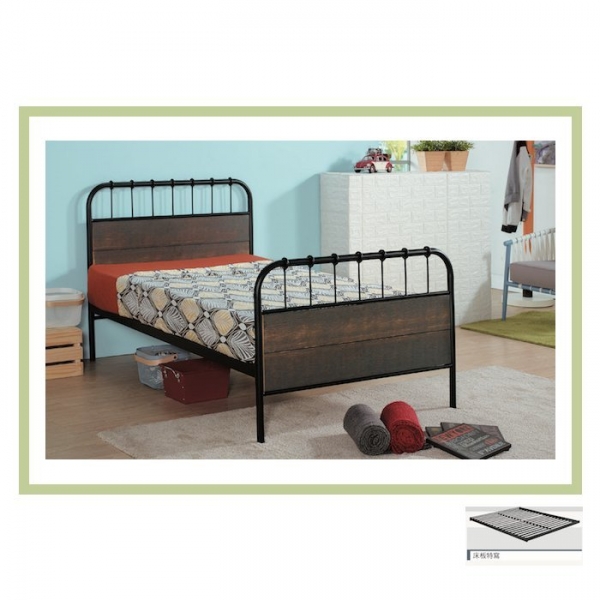 新品出清簡約黑色3.5尺標準單人床架 單人鐵床床組床台