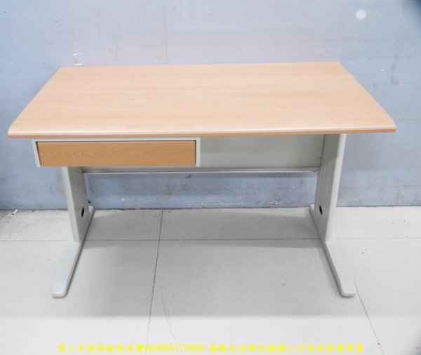 二手書桌 二手辦公桌 原木色4尺單抽電腦桌 置物桌 收納桌 房間桌 學生桌