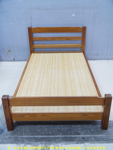 二手床架 二手單人床架 柚木色單人加大3.5尺床架 單人床台 單人床底