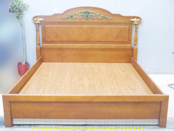 二手床架 二手實木床架 歐式古典雙人加大6*7床架 雙人床組 雙人床台
