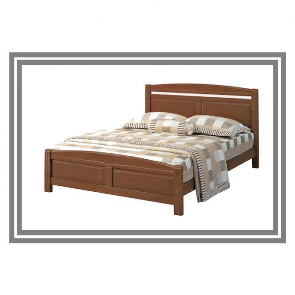 新品出清柚木色5尺雙人標準實木床架 組合式床台床底床組