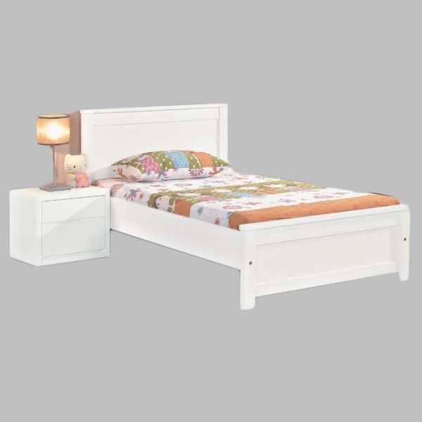 全新出清純白色3.5尺實木床架 單人組合式床架床組
