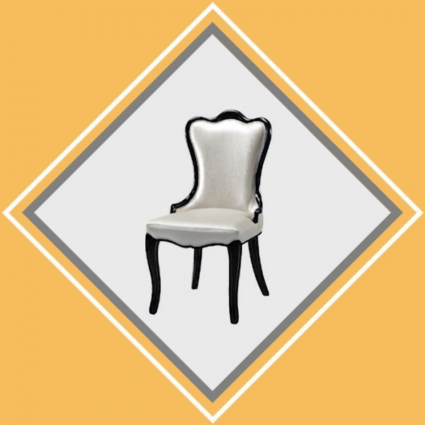 新品出清歐式50公分白坐墊餐椅 吃飯椅 洽談接待椅