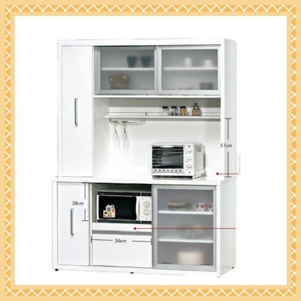 新品出清純白色鋁框推門餐櫃組 碗盤收納儲物櫃 置物櫃