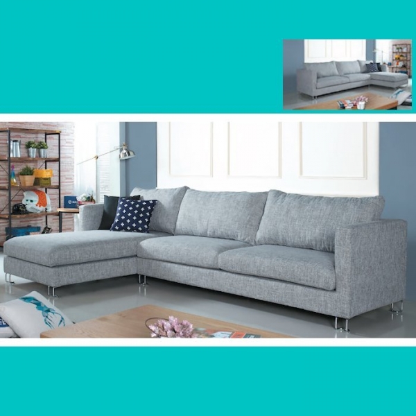 工廠出清極簡鐵灰色317公分L型布沙發 會客沙發 兩用沙發 休閒沙發 接待沙發 客廳沙發